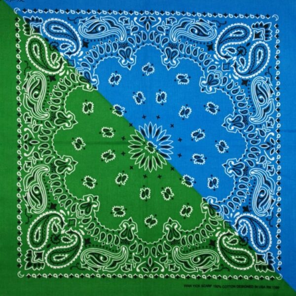 Бандана INF «Пейсли», зелёно-голубой