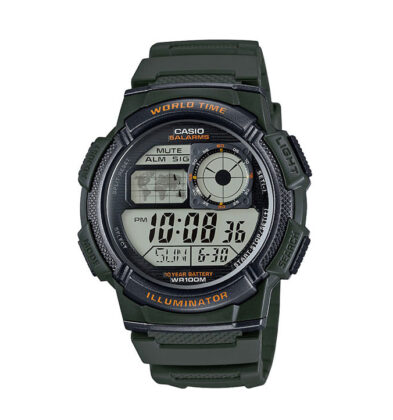 Наручные часы CASIO «AE-1000W-3AVEF», тёмно-зелёный