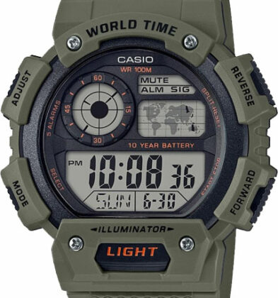 Наручные часы CASIO «AE-1400WH-3A», зеленый