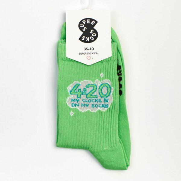 Носки SUPER SOCKS «4:20», зеленый