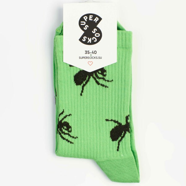 Носки SUPER SOCKS «Ants паттерн», салатовый