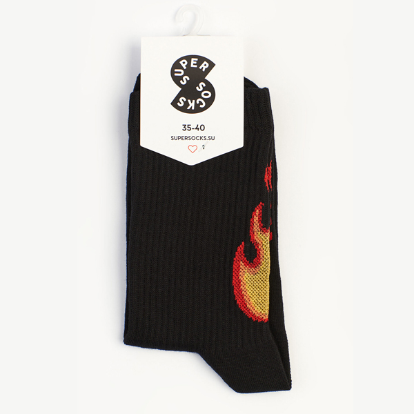 Носки SUPER SOCKS «Пламень», черный