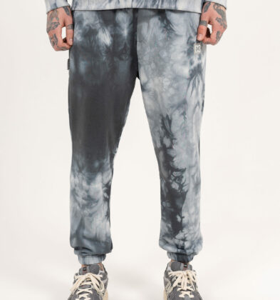 Трикотажные брюки КУЛЬТУРА oversize «Basic», tie dye серый