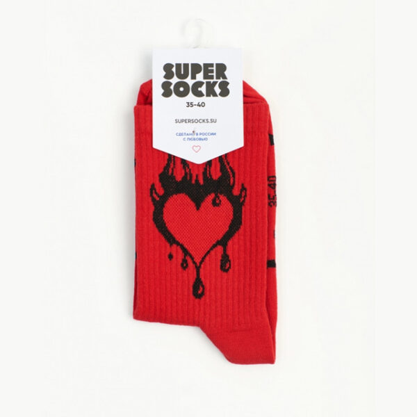 Носки SUPER SOCKS «Diablo heart», красный