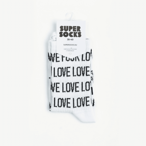 Носки SUPER SOCKS «Love/F*ck», белый