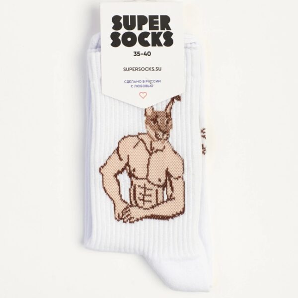 Носки SUPER SOCKS «Супер Шлепа», белый