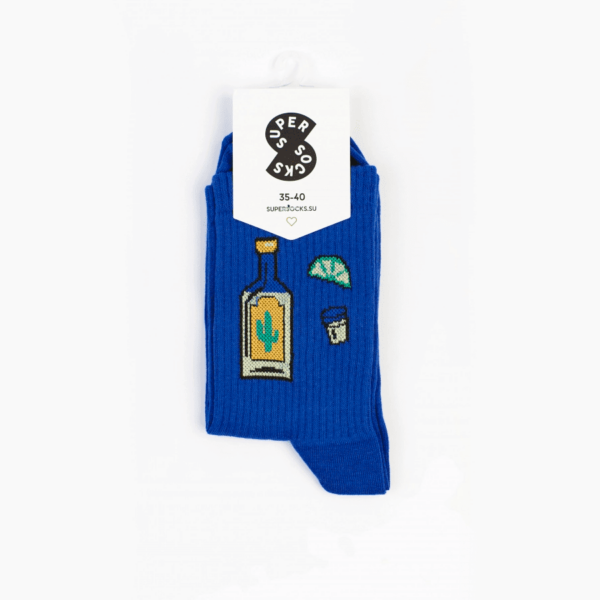 Носки SUPER SOCKS «Текила и лайм», голубой