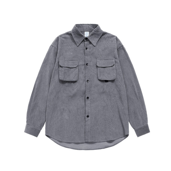 Рубашка OVDY oversize «Basic», вельвет, серый